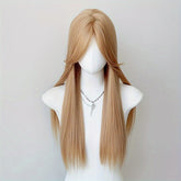 Women's Mid-Length Golden Long Straight Hair Everyday Style Wig