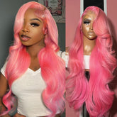 Pink Lace Front Wigs Human Hair 200% Density Pink Wig Human Hair Wig