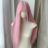 Baby Pink Long Straight Style Party Wig None Lace Wig
