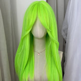 Light Green Wig Female Full Head Wig Long Wavy Spring Wig