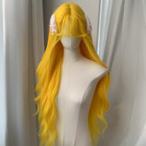 Yellow Color Loose Wavy Long Style Elegant Wig None Lace Wig