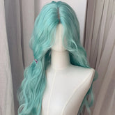 Light Blue Wavy Long Style Spring Elegant Wig
