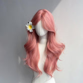 Grapefruit Pink Long Wave Hair Female Cosplay Wig