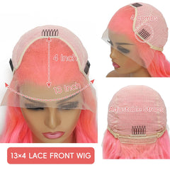 Pink Lace Front Wigs Human Hair 200% Density Pink Wig Human Hair Wig