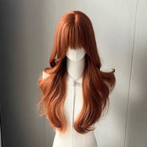 Autumn Orange Full Head Wig Natural Wave Party Wig
