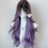 Full Head Long Wavy Hair Purple Cosplay Wig