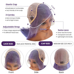 Light Purple Lace Front Wigs Human Hair 13x4 Colored Lace Front Wigs