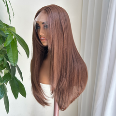 Mia-Long Bob Brown Layered Synthetic 13x4 Lace Front Wig