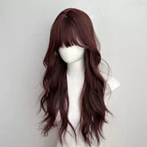 Maple Leaf Red Brown Korean Wig Autumn New Style Air Bangs Wig