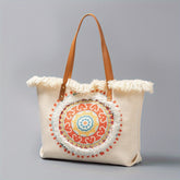 Beach Bag Ethnic Boho Tassel Tote Handbag