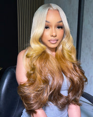 Custom Blonde Browns Ombre Lace Front Wig Human Hair 13x4 Lace Wig