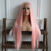 Ellie-Light Pink Straight Synthetic 13x4 Lace Front Wig