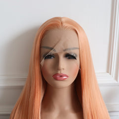 Cleo-Light Orange Color Synthetic 13x4 Lace Front Wig
