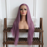 Iris-Purple Straight Synthetic 13x4 Lace Front Wig
