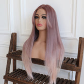 Burgundy Straight Synthetic 2x6 Small Lace Wig