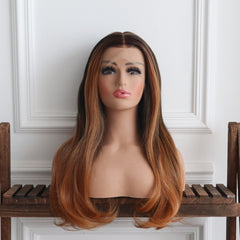 Dahlia-Brown Black Ombre Synthetic 13x4 Lace Front Wig