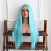 Zion-Light Turquoise Straight Synthetic 13x4 Lace Front Wig