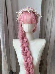 Light Pink 40 inch Wool Curly Wig Style Lolita Lazy Fluffy Full Head Wig
