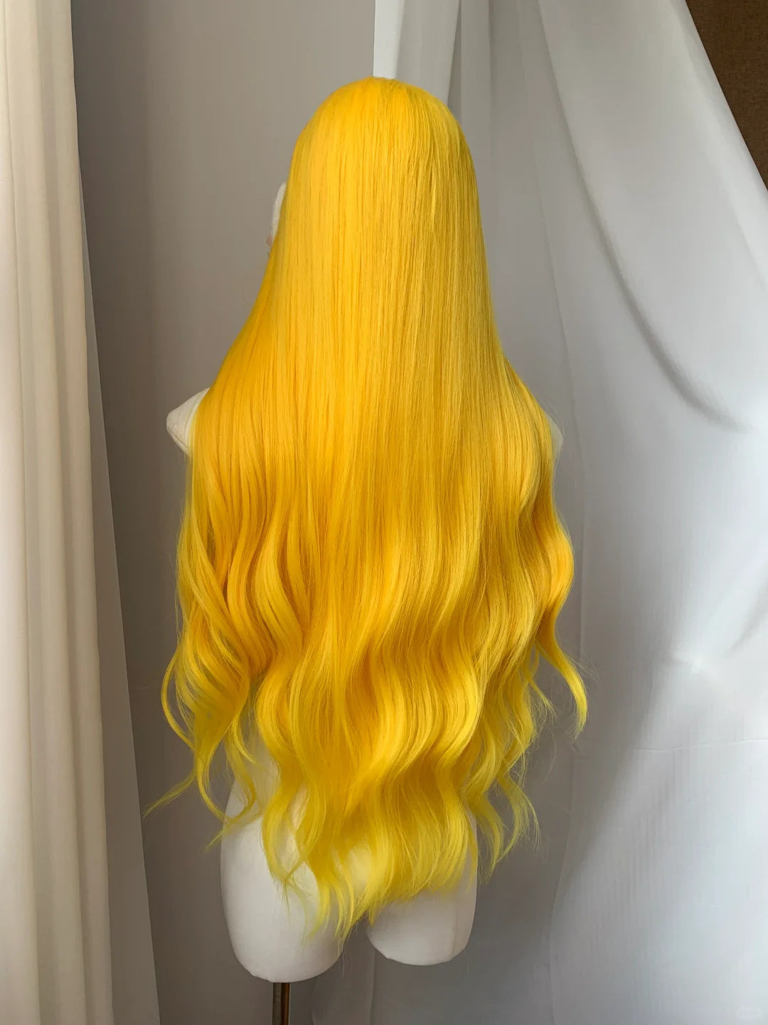 Yellow Color Loose Wavy Long Style Elegant Wig None Lace Wig