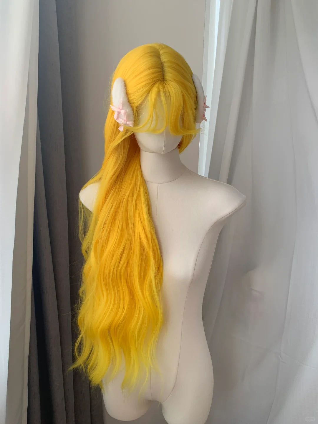 Yellow Color Loose Wavy Long Style Elegant Wig None Lace Wig