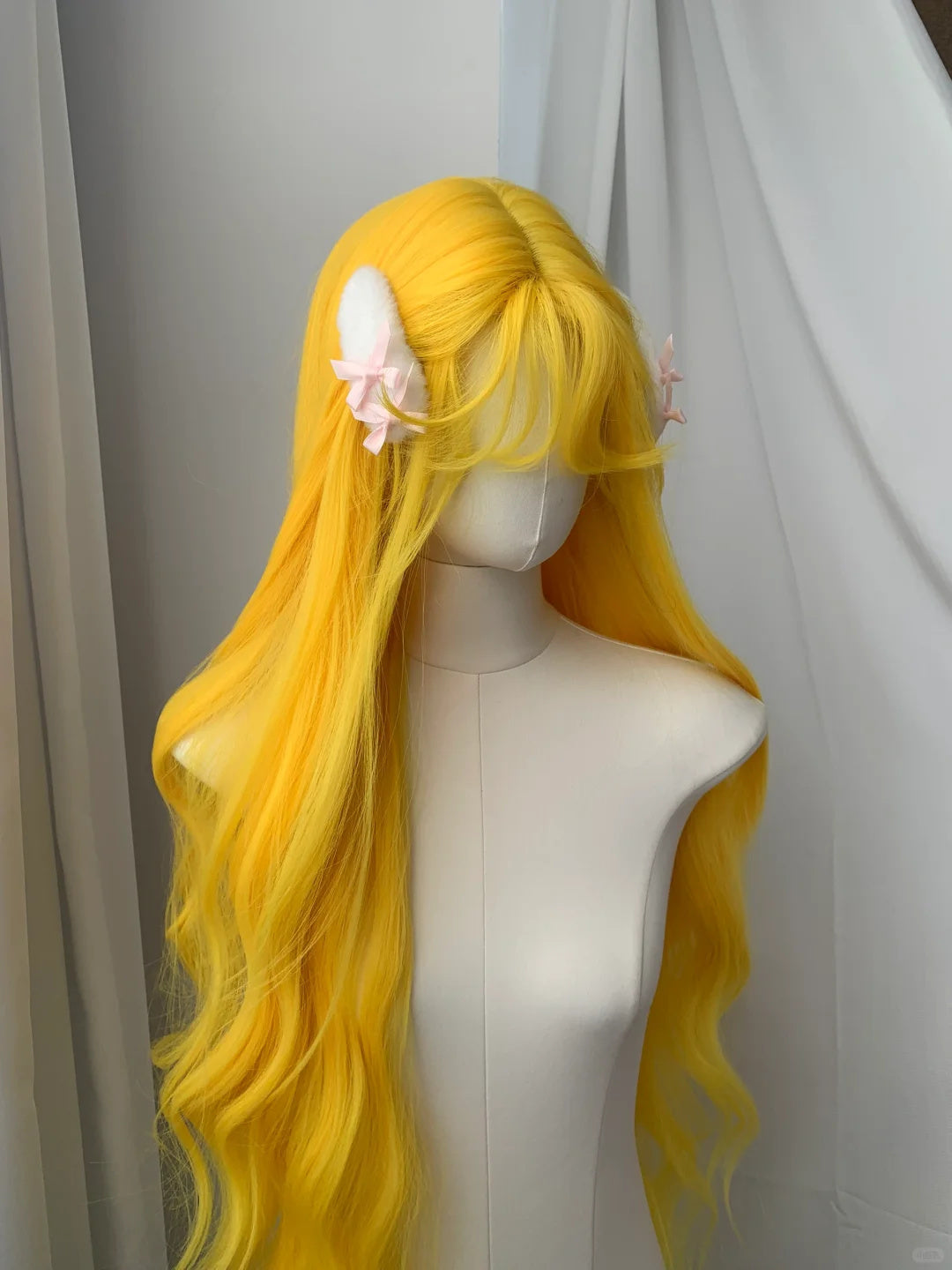 Yellow Color Loose Wavy Long Style Elegant Wig None Lace Wig