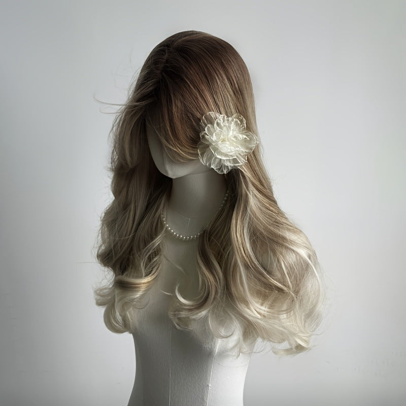 Sand Golden Natural Wave Daily Wig None Lace Wig