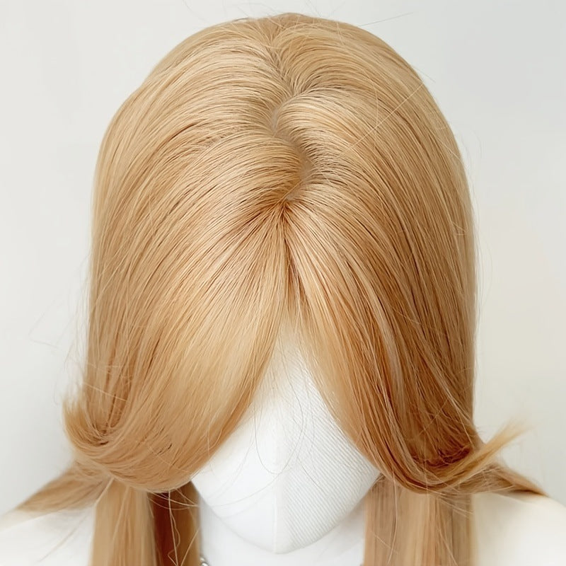Women's Mid-Length Golden Long Straight Hair Everyday Style Wig