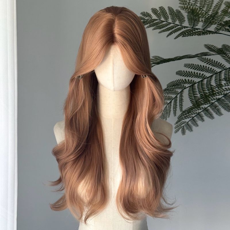 Champagne Gold Wave Artificial Hair Wig Small Lace