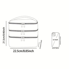 Lightweight Design Charming Cat in Tree Design 3-Layer Makeup Bag