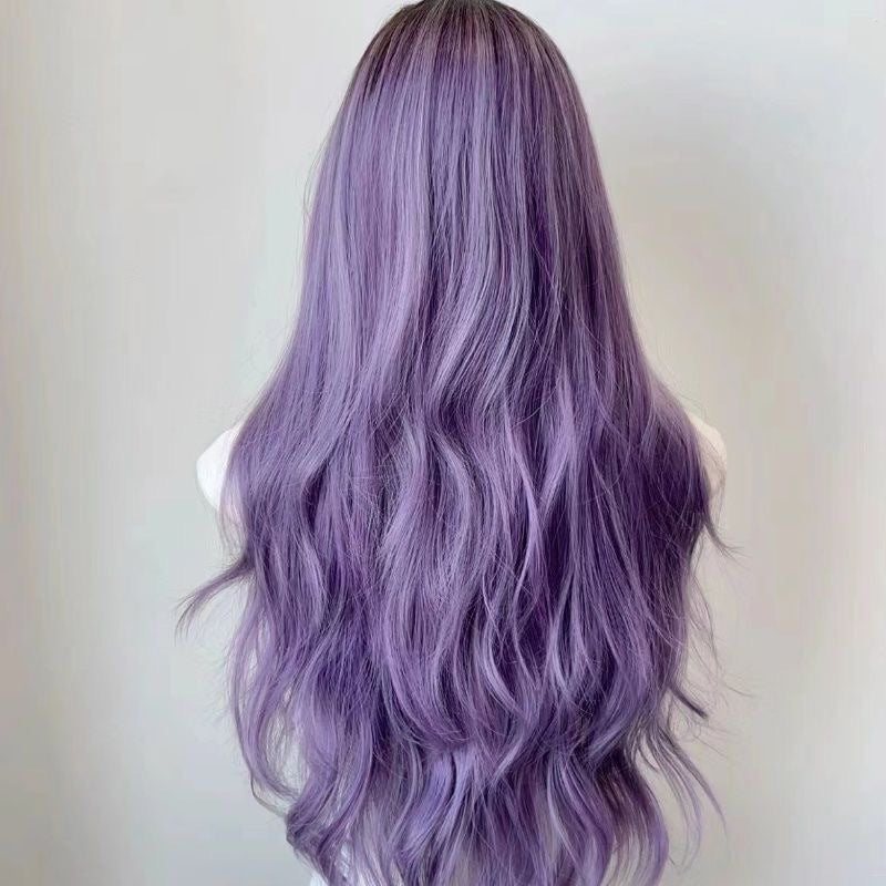 Full Head Long Wavy Hair Purple Cosplay Wig