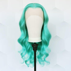 Mint Green Body Wave Lace Front Wig Human Hair 200% Density Colored Human Hair Wigs