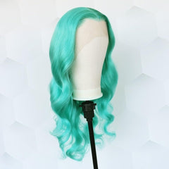 Mint Green Body Wave Lace Front Wig Human Hair 200% Density Colored Human Hair Wigs