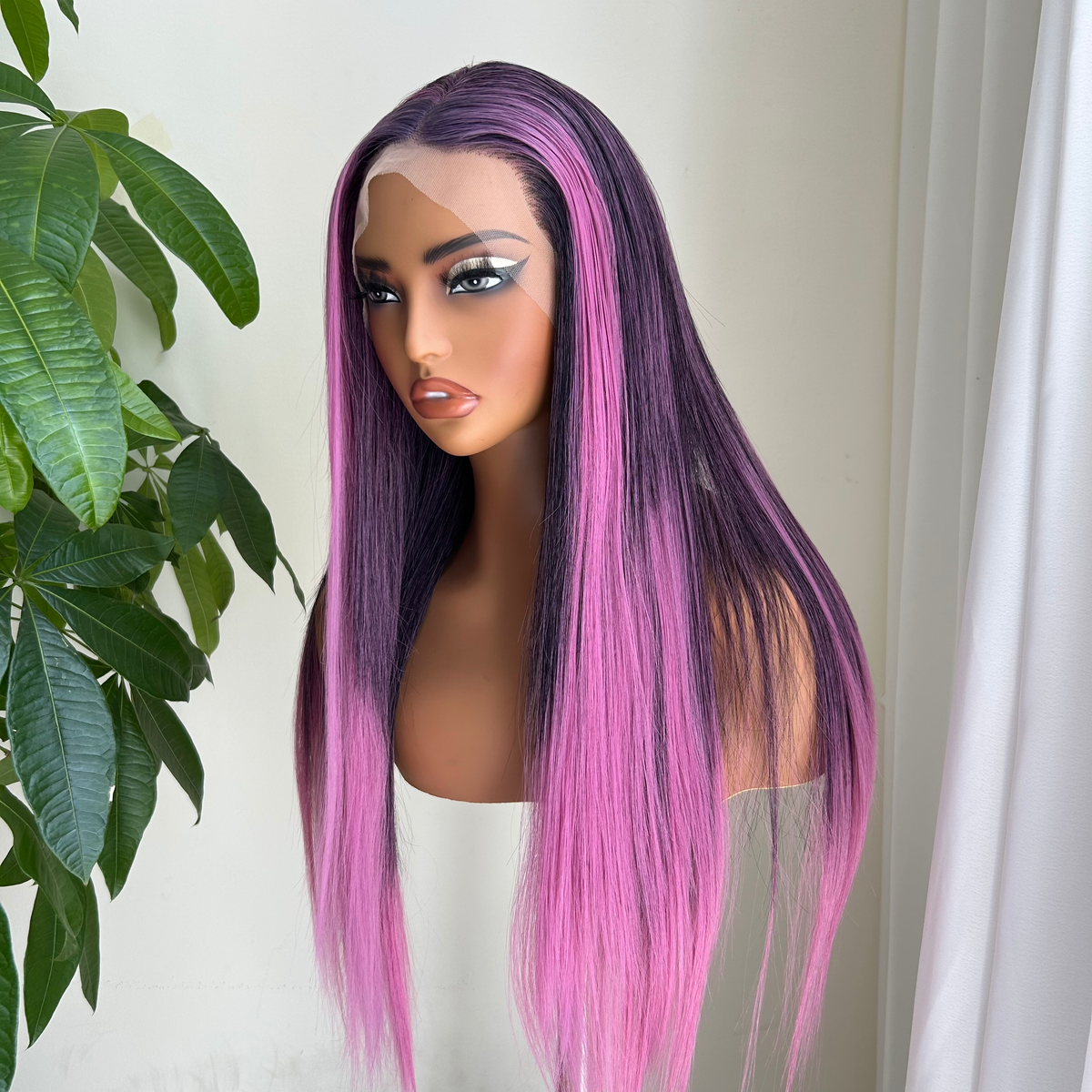 Roxy-Purple Pink Ombre Synthetic 13x4 Lace Front Wig