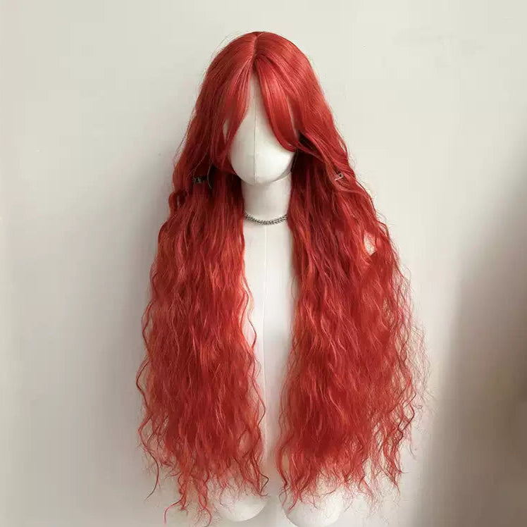 Halloween Mermaid Red Elf Forest Style Super Long Wig