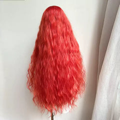 Halloween Mermaid Red Elf Forest Style Super Long Wig