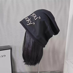 Spring Short Bob Curled Versatile Stacked Wave Hat Wig for Women