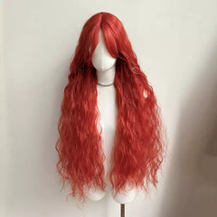 Halloween Mermaid Red Elf Forest Style Super Long Wig