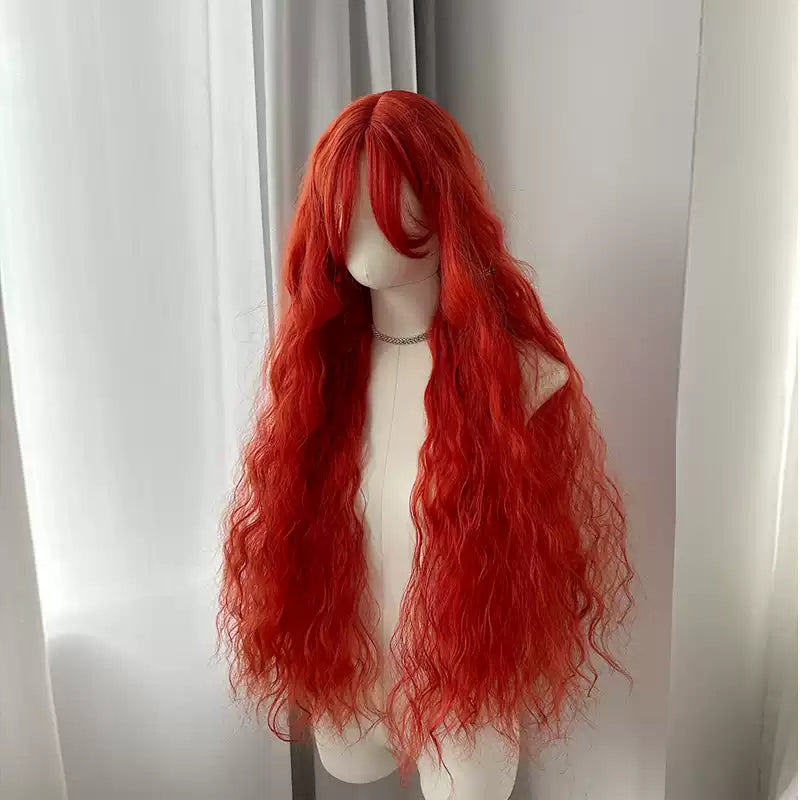 Halloween Mermaid Red Elf Forest Style Super Long Wig