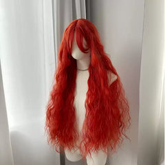 Halloween Mermaid Red Elf Forest Style Super Long Wig