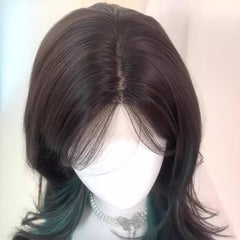 Wolf Tail Wig Tail Dyed Mid-Length Lace Hair Wig