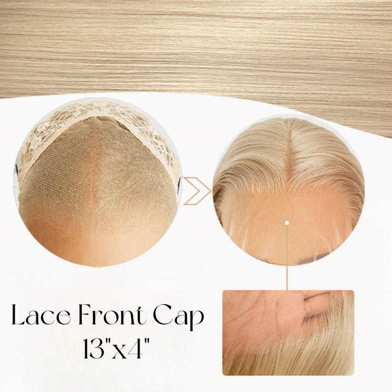 Custom Blonde Wig with Pink Highlight Lace Front Wig Human Hair 13x4 Lace Wig