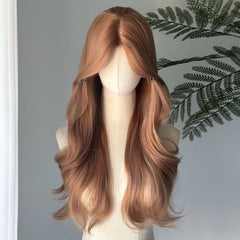 Champagne Gold Wave Artificial Hair Wig Small Lace