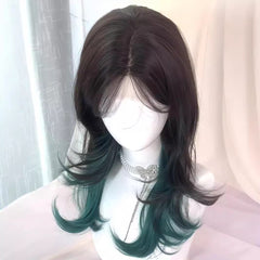 Wolf Tail Wig Tail Dyed Mid-Length Lace Hair Wig