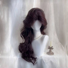 Korean-Style Large Roll Chocolate Brown Artificial Hair Wig