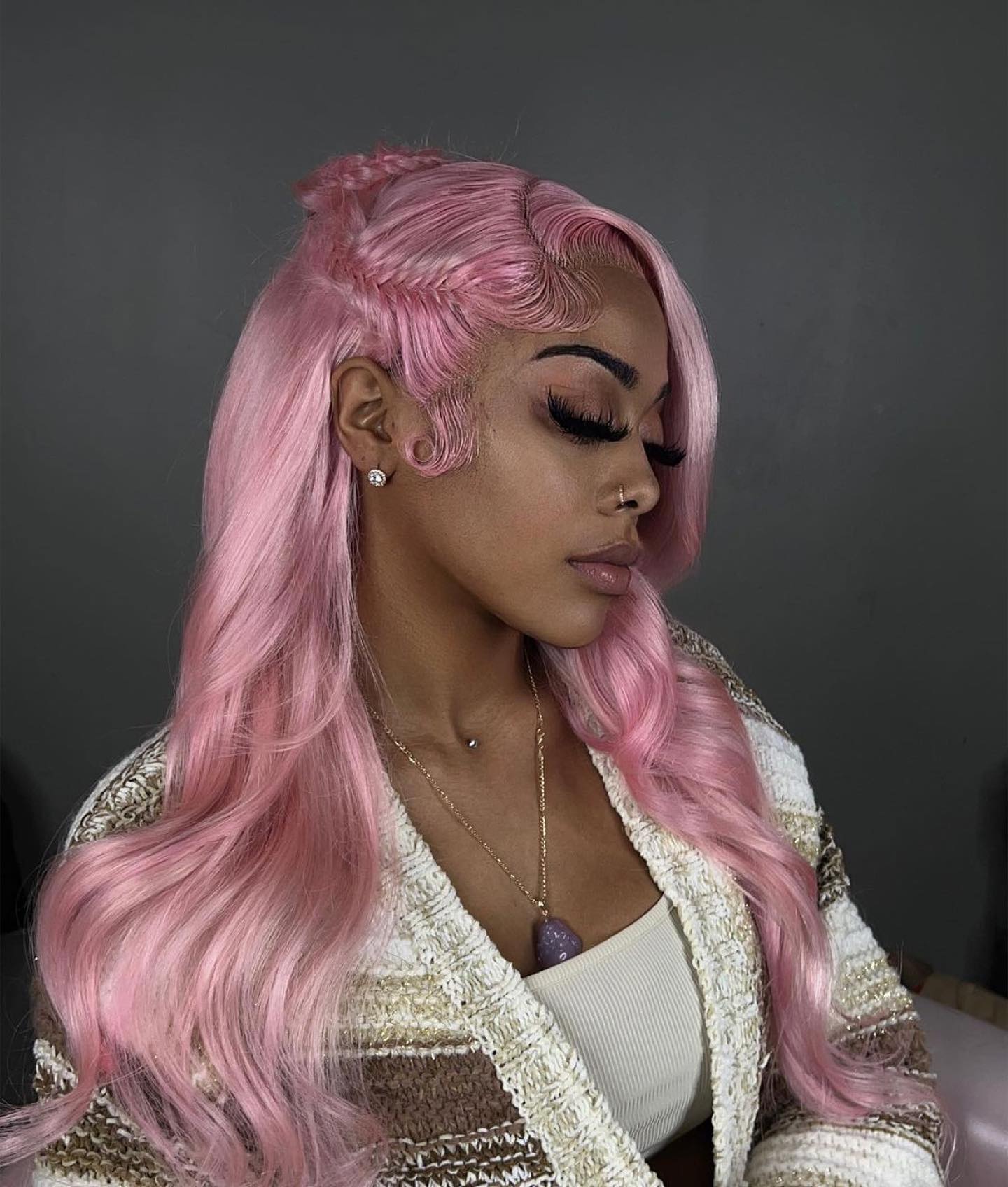 Pink Lace Front Wig Human Hair 20 Inch 13x4 Cotton Candy Pink Straight HD Lace Frontal Wig
