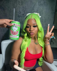 Lime Green Wig Long Straight Lime Green Human Hair Lace Front Wigs