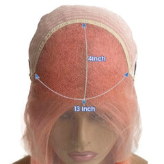 Rose Pink Lace Front Wig Pre Plucked Glueless Body Wave Lace Wig