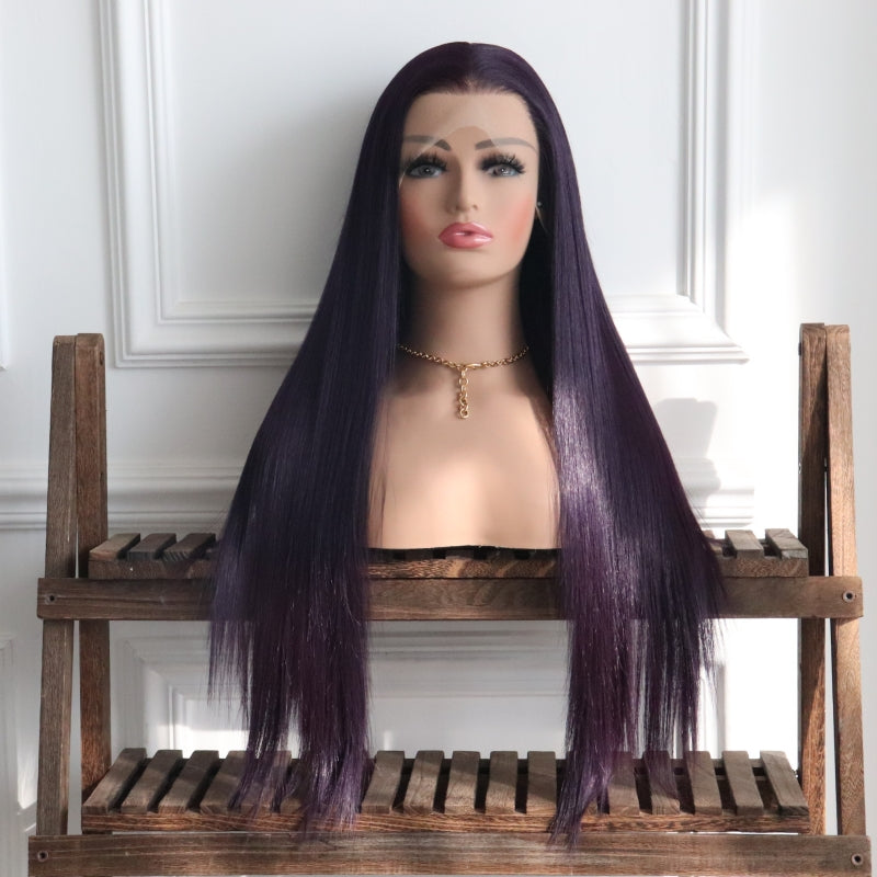 Maeve-Dark Purple Synthetic 13x4 Lace Front Wig