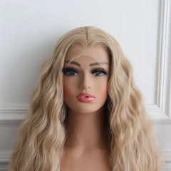 Giselle-Ash Blonde Loose Wavy Synthetic 13x4 Lace Front Wig