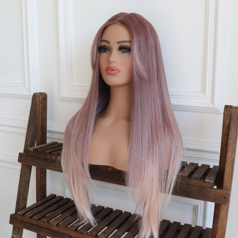 Burgundy Straight Synthetic 2x6 Small Lace Wig
